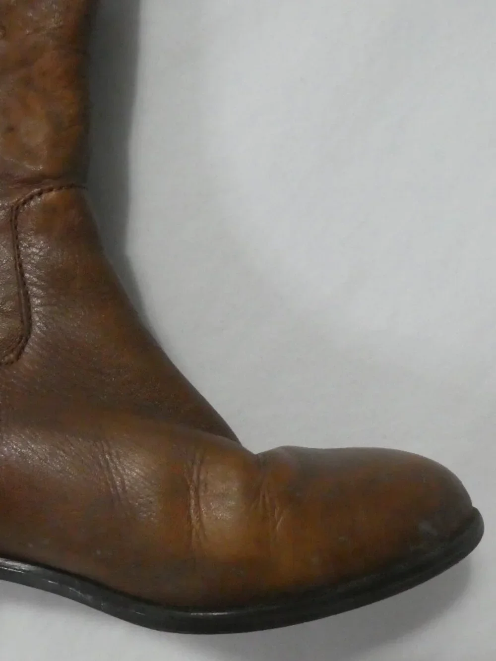 ALDO Brown Leather Knee High Riding Boots Back Buckles - Size 5 - Picture 6 of 16